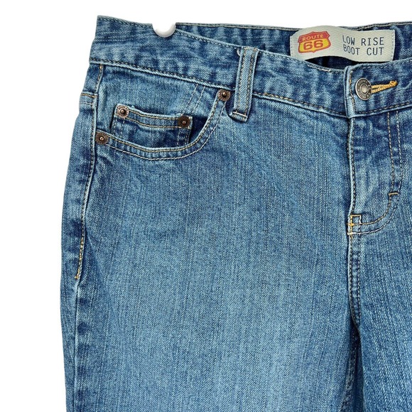 ROUTE 66 Women's Low Rise Boot Cut Blue Denim Jeans Size 6 Average (W29"xL31") - Picture 4 of 11